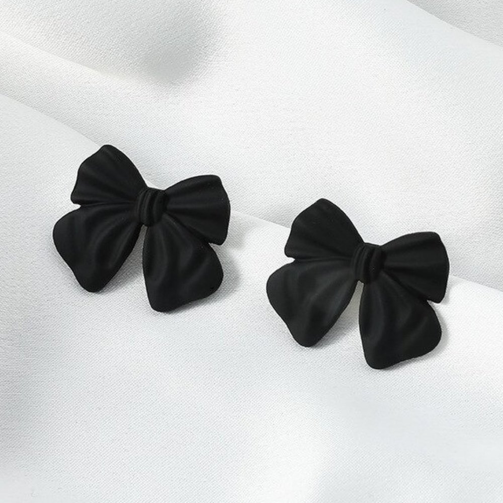 Y2K Lolita Black Bow Tie Earrings